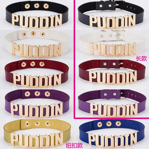 Quinn choker PUDDIN letter necklace Women Quinn cosplay birthday present