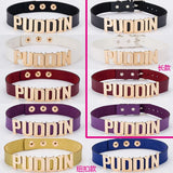 Quinn choker PUDDIN letter necklace Women Quinn cosplay birthday present