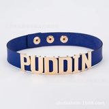 Quinn choker PUDDIN letter necklace Women Quinn cosplay birthday present