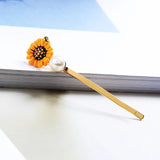 Arrival Pink Copper Enamel Flowers Barrettes Hair Pin Wholesale