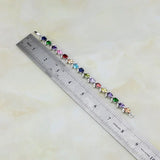 Multi-Color CZ 925 Silver Charm Bracelet for Women