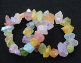 Multicolor Blurry Quartz Baroque Faceted Bracelet 7.5in