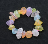Multicolor Blurry Quartz Baroque Faceted Bracelet 7.5in