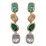 Multicolor CZ Fancy Earrings for Bridal Wedding