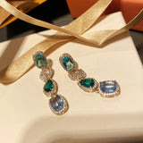 Multicolor CZ Fancy Earrings for Bridal Wedding