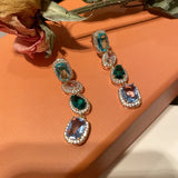 Multicolor CZ Fancy Earrings for Bridal Wedding