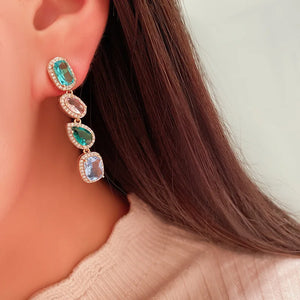 Multicolor CZ Fancy Earrings for Bridal Wedding