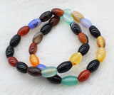 Multicolor Agate Bracelet 7.5in Beads Nature