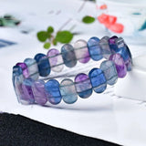 Purple Fluorite Bangle Bracelet - Nature-Inspired Jewelry