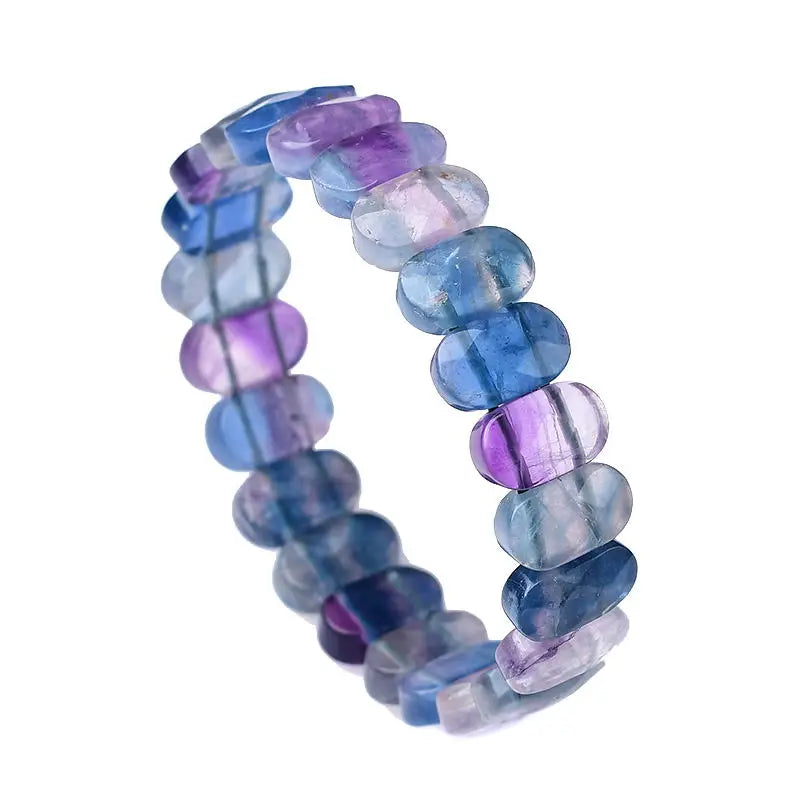 Purple Fluorite Bangle Bracelet - Nature-Inspired Jewelry