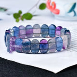 Purple Fluorite Bangle Bracelet - Nature-Inspired Jewelry