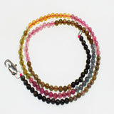 Multicolors Tourmaline Faceted Beads Choker Necklace