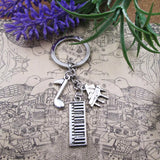 Music Note Piano Music Lover Antique Charm Keyring Gift Birthday