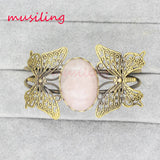 Vintage Bronze Natural Stone Bangle for Women