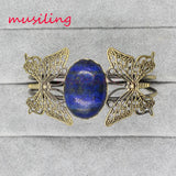 Vintage Bronze Natural Stone Bangle for Women