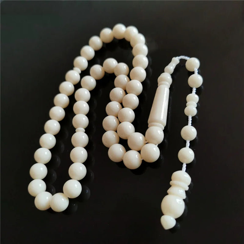 Muslim Resin Ivory Rosary Subha Misbaha 10mm 45pcs Tesbih Islamic Prayer Beads