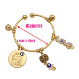 Muslim Hamsa Hand of Fatima 4 Qul Suras Copper Baby Child Bracelets