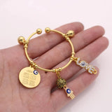 Muslim Hamsa Hand of Fatima 4 Qul Suras Copper Baby Child Bracelets