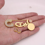 Muslim Islam Allah AYATUL KURSI Leen Stainless Steel Baby Pin