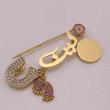 Muslim Islam Allah AYATUL KURSI Leen Stainless Steel Baby Pin