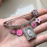 Muslim Islam Koran Book Allah Pink Brooch Baby Pin