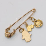 Muslim Islam Hamsa Hand of Fatima Evil Eye Stainless Steel Brooch Baby Pin