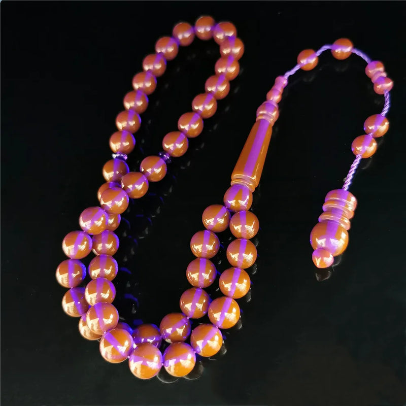 Purple Arabic Jewelry Resin Misbaha Beads 51pcs 10mm Tasbih Islamic Rosary Sibha