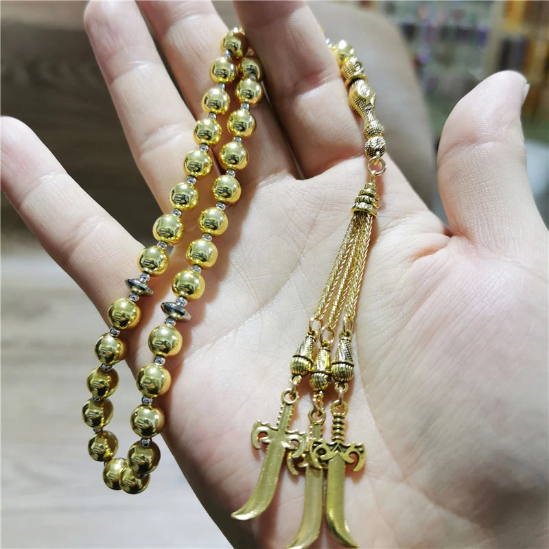 Muslim Prayer Beads Hematite Stone Tasbih Islamic Misbaha Tasbeeh Beads