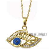 Muslim Evil Eye Crystal Pendant Necklace, Charm Islam Gift Jewelry