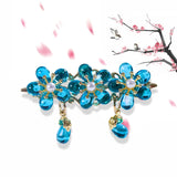 Chinese Glass Flower Hair Pins Wedding Hair Jewelry