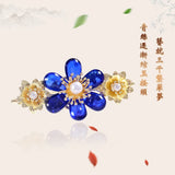 Chinese Glass Flower Hair Pins Wedding Hair Jewelry