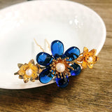 Chinese Glass Flower Hair Pins Wedding Hair Jewelry