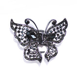 Vintage Crystal Butterfly Hair Claw Crab Rhinestone Clip