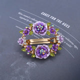 Enamel Flower Hair Pin Rhinestone Clip Crystal Hair Accessory