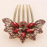 Vintage Peacock Hair Comb Chinese Rhinestone Hair Pin