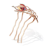 Crystal Feather Leaf Hair Comb Jewelry Hair Accessories