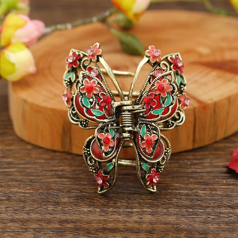 Vintage Butterfly Hair Claw Crab Women Hair Clip Accessories
