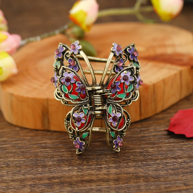 Vintage Butterfly Hair Claw Crab Women Hair Clip Accessories
