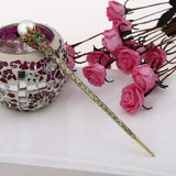 Vintage Pearl Hair Sticks Clip Crystal Rhinestone Hairpin Headwear