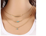 na411 3-layer Boho Hand Palm Eyes Necklace