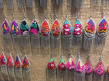 Miao Silver Plated Embroidered Dangle Jewelry
