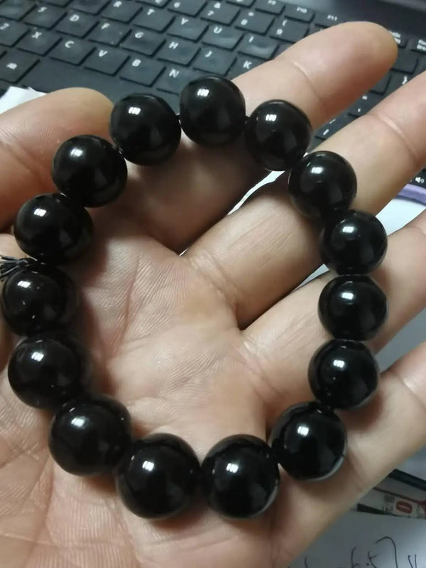 Natural Agate Stone 12mm Men's Bracelet