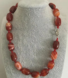 Natural Carnelian Faceted Nugget Necklace