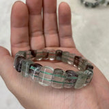 Green Phantom Quartz Stone Bracelet - Natural Gemstone Jewelry Bangle