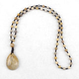 Chrysanthemum Stone Pendant for DIY Jewelry Necklaces