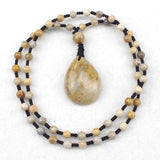 Chrysanthemum Stone Pendant for DIY Jewelry Necklaces