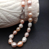 Freshwater Pearl Pink Purple Rice Mixed Pearl Choker Necklace