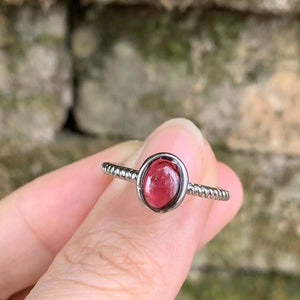Natural Garnet Ring Women's Jewelry Gift