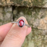 Natural Garnet Ring Women's Jewelry Gift