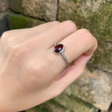 Natural Garnet Ring Women's Jewelry Gift